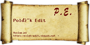 Polák Edit névjegykártya