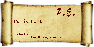 Polák Edit névjegykártya